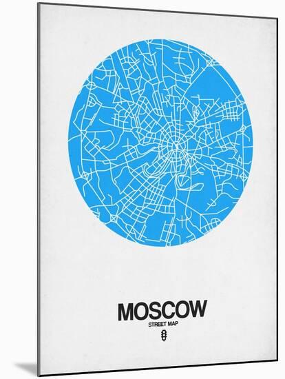 Moscow Street Map Blue-NaxArt-Mounted Art Print