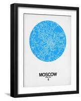 Moscow Street Map Blue-NaxArt-Framed Art Print