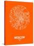 Moscow Street Map Orange-NaxArt-Stretched Canvas