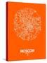 Moscow Street Map Orange-NaxArt-Stretched Canvas