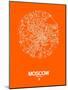 Moscow Street Map Orange-NaxArt-Mounted Art Print