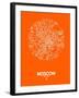 Moscow Street Map Orange-NaxArt-Framed Art Print