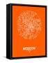 Moscow Street Map Orange-NaxArt-Framed Stretched Canvas