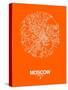 Moscow Street Map Orange-NaxArt-Stretched Canvas