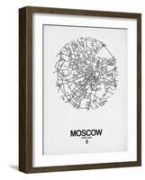 Moscow Street Map White-null-Framed Art Print