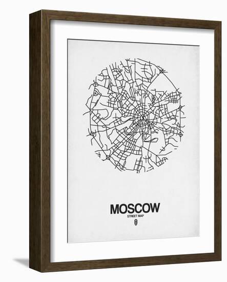 Moscow Street Map White-null-Framed Art Print