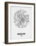 Moscow Street Map White-null-Framed Art Print