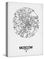 Moscow Street Map White-null-Stretched Canvas