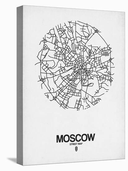 Moscow Street Map White-null-Stretched Canvas