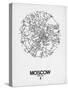 Moscow Street Map White-null-Stretched Canvas