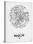 Moscow Street Map White-NaxArt-Stretched Canvas