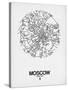 Moscow Street Map White-NaxArt-Stretched Canvas