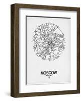 Moscow Street Map White-NaxArt-Framed Art Print