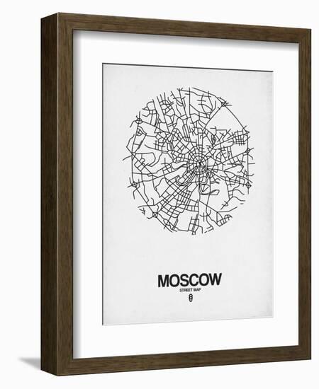 Moscow Street Map White-NaxArt-Framed Art Print