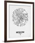 Moscow Street Map White-NaxArt-Framed Art Print