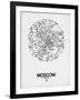 Moscow Street Map White-NaxArt-Framed Art Print