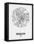 Moscow Street Map White-NaxArt-Framed Stretched Canvas