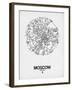 Moscow Street Map White-NaxArt-Framed Art Print