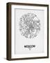 Moscow Street Map White-NaxArt-Framed Art Print