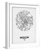 Moscow Street Map White-NaxArt-Framed Art Print