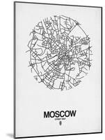 Moscow Street Map White-NaxArt-Mounted Art Print