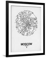 Moscow Street Map White-NaxArt-Framed Art Print