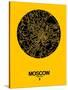 Moscow Street Map Yellow-NaxArt-Stretched Canvas