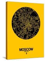 Moscow Street Map Yellow-NaxArt-Stretched Canvas