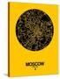 Moscow Street Map Yellow-NaxArt-Stretched Canvas