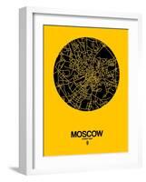 Moscow Street Map Yellow-NaxArt-Framed Art Print