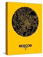 Moscow Street Map Yellow-NaxArt-Stretched Canvas