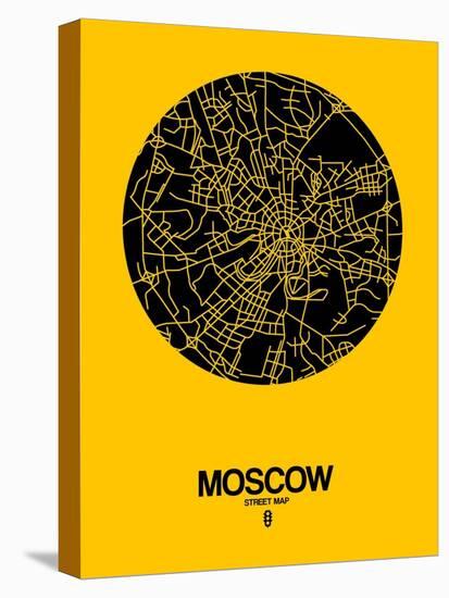 Moscow Street Map Yellow-NaxArt-Stretched Canvas
