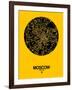 Moscow Street Map Yellow-NaxArt-Framed Art Print