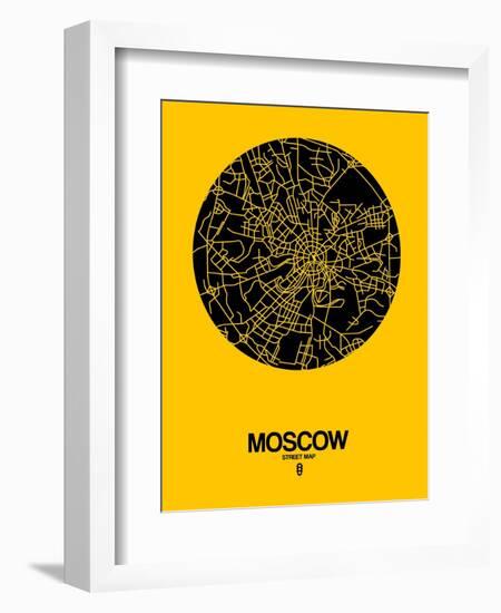 Moscow Street Map Yellow-NaxArt-Framed Art Print