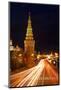 Moscow, Traffic on the Moscow Shore, Kremlin by Night-Catharina Lux-Mounted Photographic Print