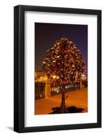 Moscow, Tree Made of Padlocks, Wedding Ritual, at Night-Catharina Lux-Framed Photographic Print