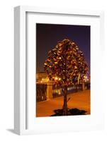 Moscow, Tree Made of Padlocks, Wedding Ritual, at Night-Catharina Lux-Framed Photographic Print