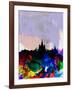 Moscow Watercolor Skyline-NaxArt-Framed Art Print