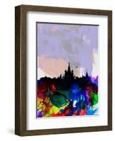 Moscow Watercolor Skyline-NaxArt-Framed Art Print