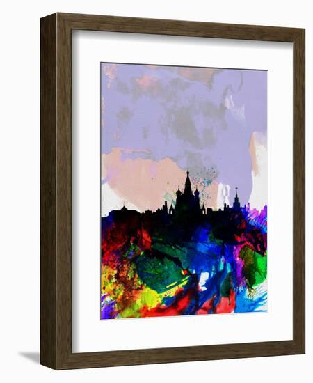 Moscow Watercolor Skyline-NaxArt-Framed Art Print