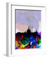 Moscow Watercolor Skyline-NaxArt-Framed Art Print