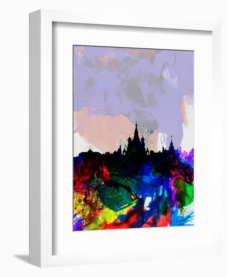 Moscow Watercolor Skyline-NaxArt-Framed Art Print