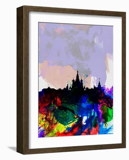 Moscow Watercolor Skyline-NaxArt-Framed Art Print