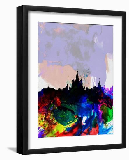 Moscow Watercolor Skyline-NaxArt-Framed Art Print