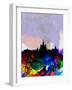 Moscow Watercolor Skyline-NaxArt-Framed Art Print