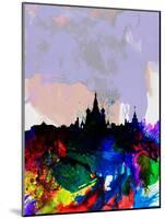 Moscow Watercolor Skyline-NaxArt-Mounted Art Print
