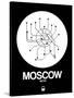 Moscow White Subway Map-NaxArt-Stretched Canvas