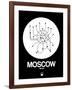 Moscow White Subway Map-NaxArt-Framed Art Print