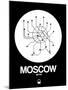 Moscow White Subway Map-NaxArt-Mounted Art Print