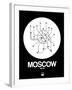 Moscow White Subway Map-NaxArt-Framed Art Print